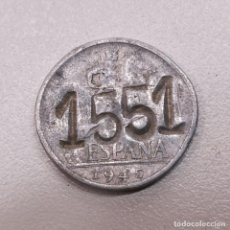 Monedas Franco: MONEDA DIEZ CENTIMOS 1945 - ALUMINIO - RESELLADA - 1551 Y 555 - CURIOSA
