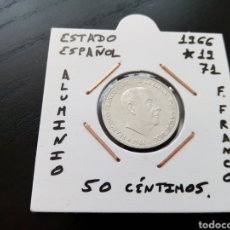 Monedas Franco: MONEDA 50 CÉNTIMOS ESTADO ESPAÑOL 1966 ESTRELLAS 19 - 71 SIN CIRCULAR ENCARTONADA. Lote 328271323