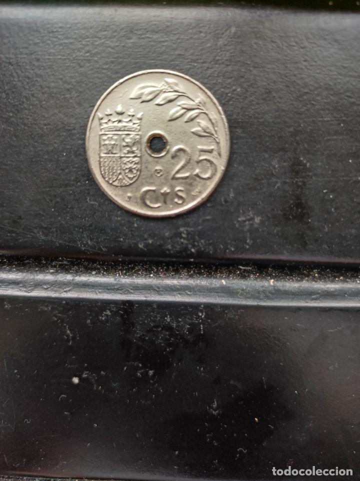 Monedas Franco: Moneda de 25 c&eacute;ntimos Espa&ntilde;a 1937 - Foto 2