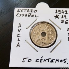 Monedas Franco: MONEDA 50 CÉNTIMOS ESTADO ESPAÑOL 1949 ESTRELLAS 19-56 MBC ENCARTONADA. Lote 330340523