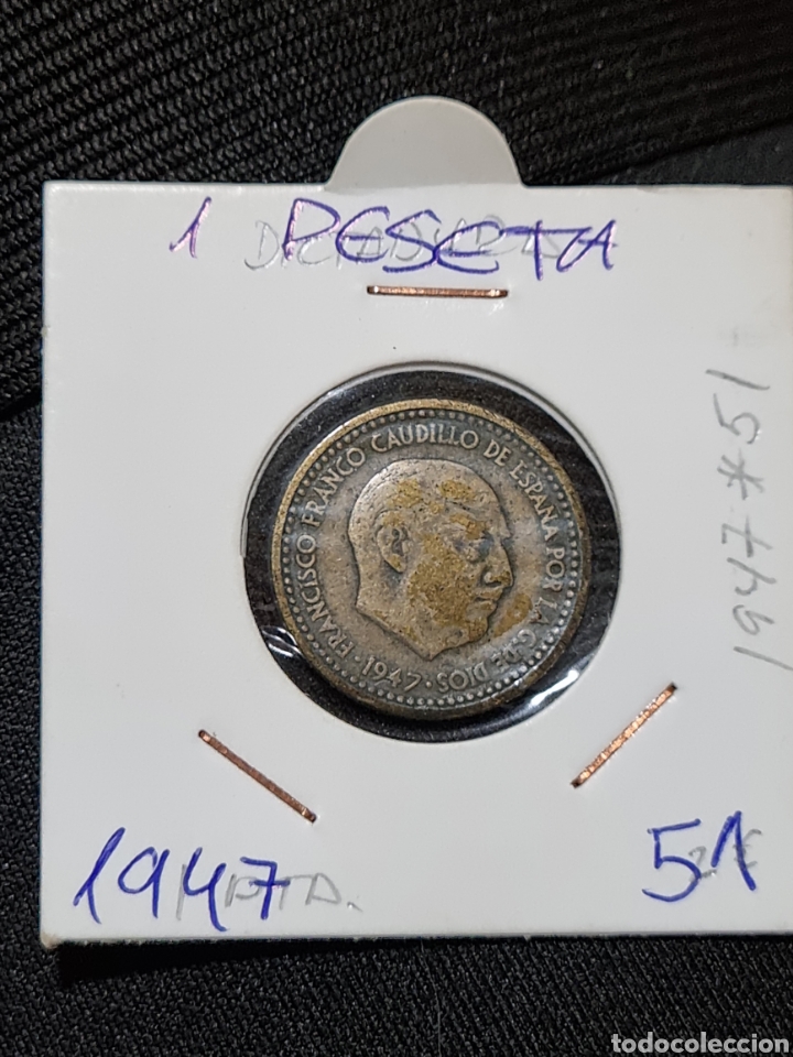 Monedas Franco: 1 PESETA 1947 (51) - Foto 1