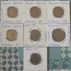 Monedas Franco: LOTE DE MONEDAS ESTADO ESPAÑOL - 5 PESETAS AÑO 1957 - FECHAS DIFERENTES. Lote 330696003