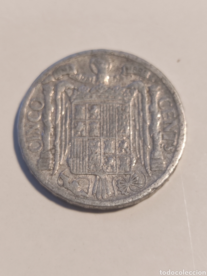 Monedas Franco: Moneda 5 c&eacute;ntimos 1945 - Foto 2