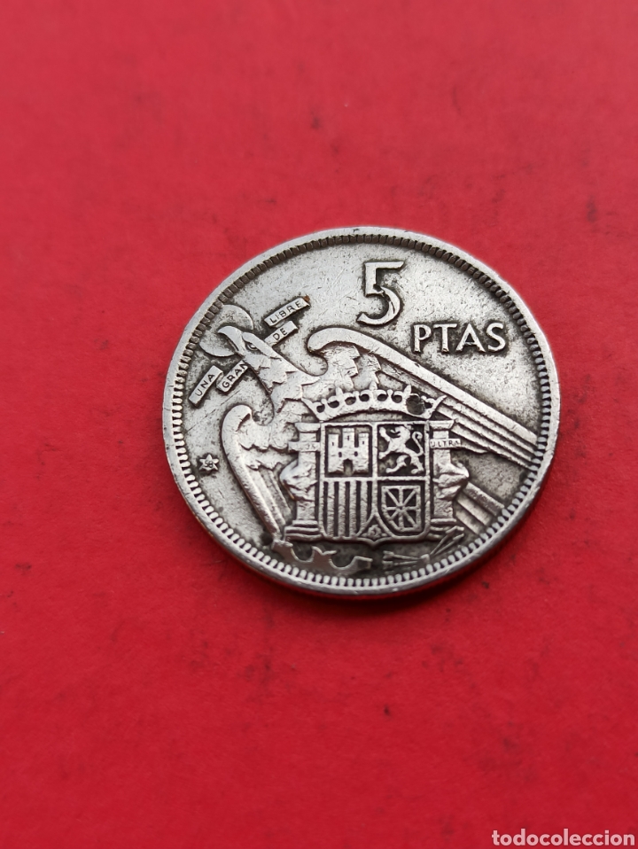 Monedas Franco: 5 pesetas 1957 *58 - Foto 2
