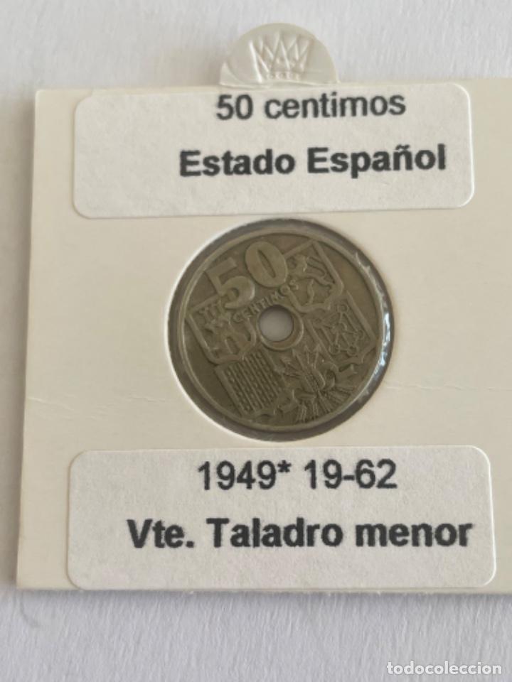 Monedas Franco: * ERROR * 50 CENTIMOS A&Ntilde;O 1949*62 TALADRO MENOR - Foto 1