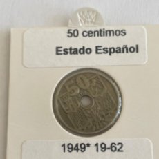 Monedas Franco: * ERROR * 50 CENTIMOS AÑO 1949*62 TALADRO MENOR. Lote 7928206