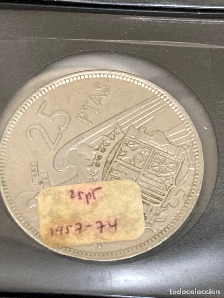 Monedas Franco: 20 monedas de 25 ptas 1957 E74 sin Circular - Foto 4