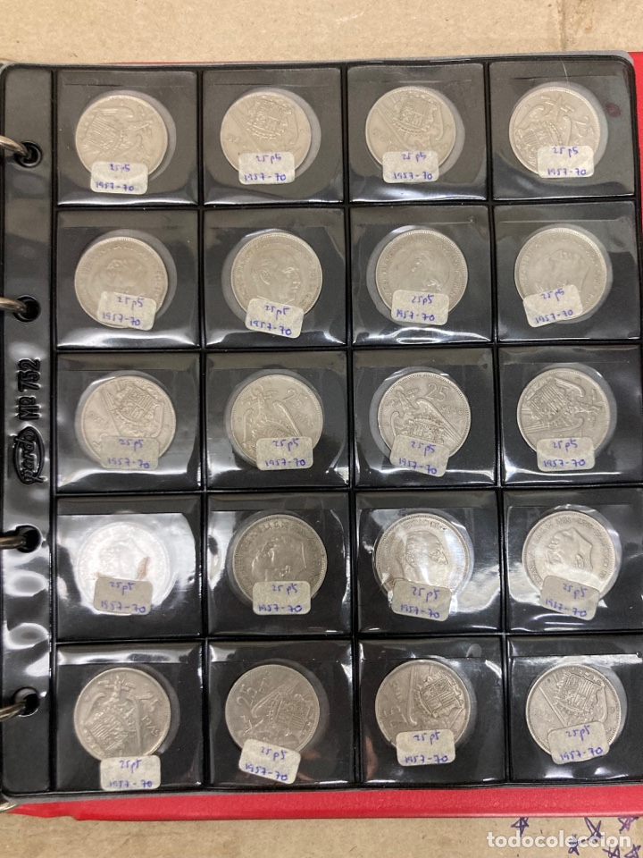 Monedas Franco: 20 monedas de 25 ptas 1957 E70sin Circular - Foto 1