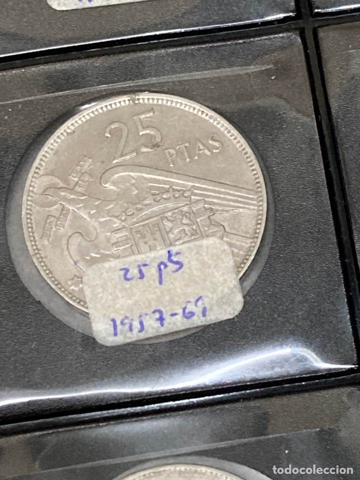 Monedas Franco: 20 monedas de 25 ptas 1957 E69 sin Circular - Foto 3