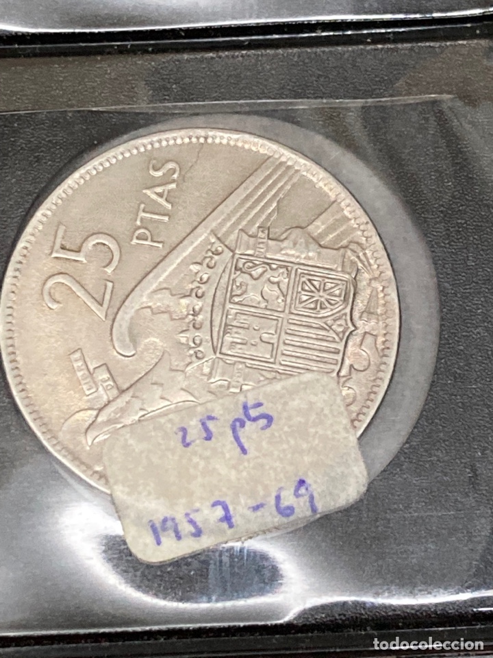 Monedas Franco: 20 monedas de 25 ptas 1957 E69 sin Circular - Foto 4