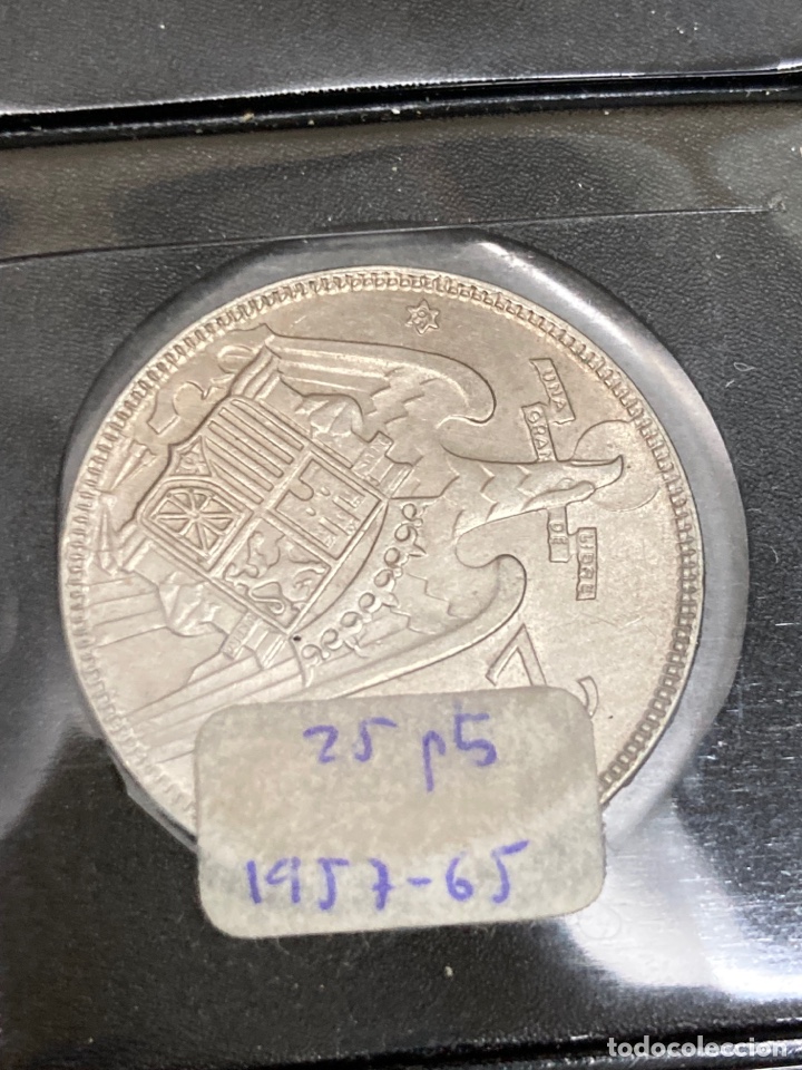 Monedas Franco: 20 monedas de 25 ptas 1957 E65 sin Circular - Foto 2