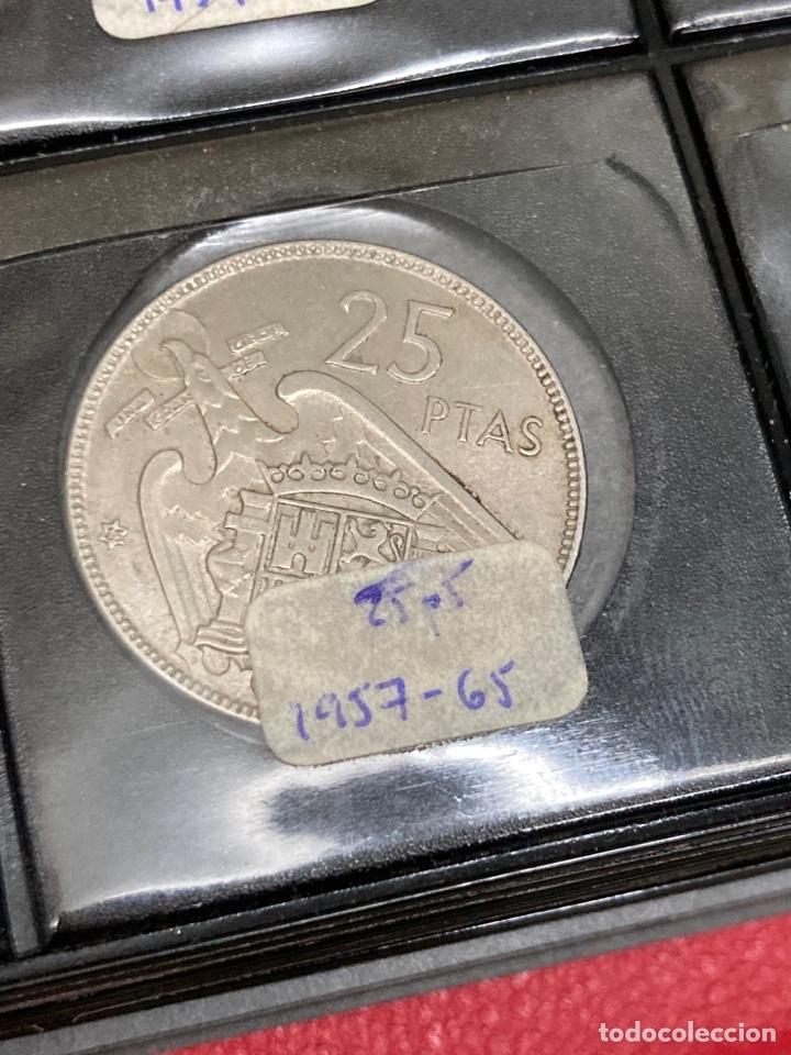 Monedas Franco: 20 monedas de 25 ptas 1957 E65 sin Circular - Foto 3