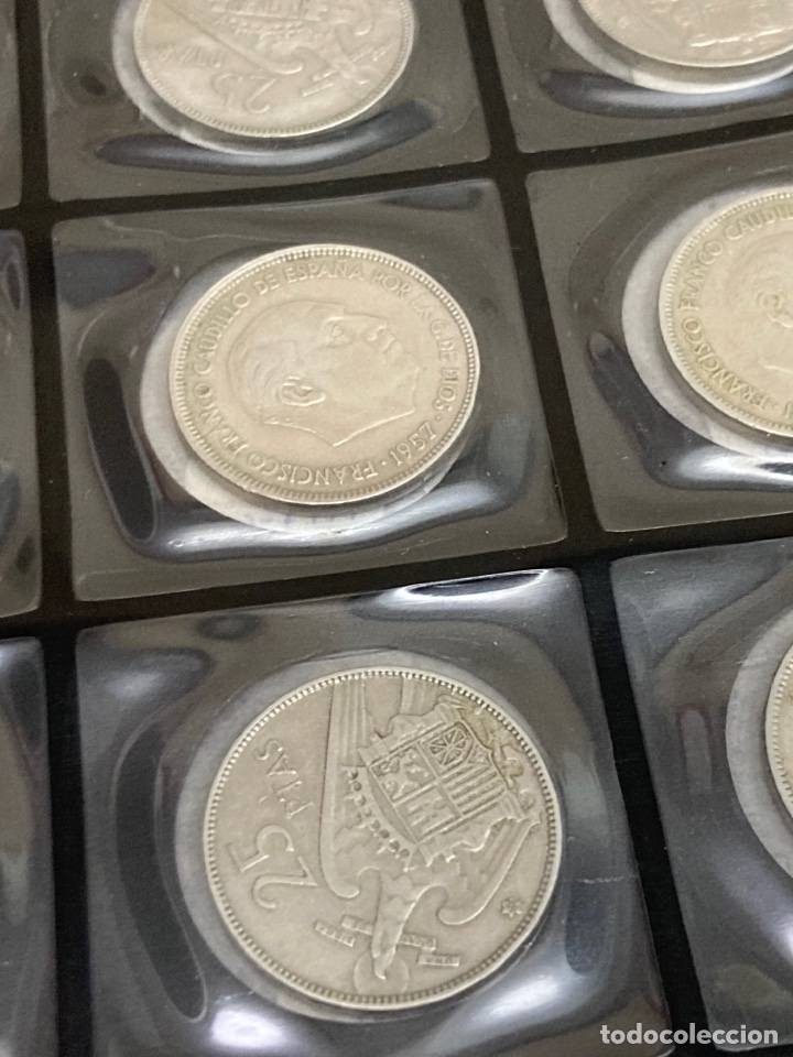 Monedas Franco: 20 monedas de 25 ptas 1957 E65 sin Circular - Foto 8