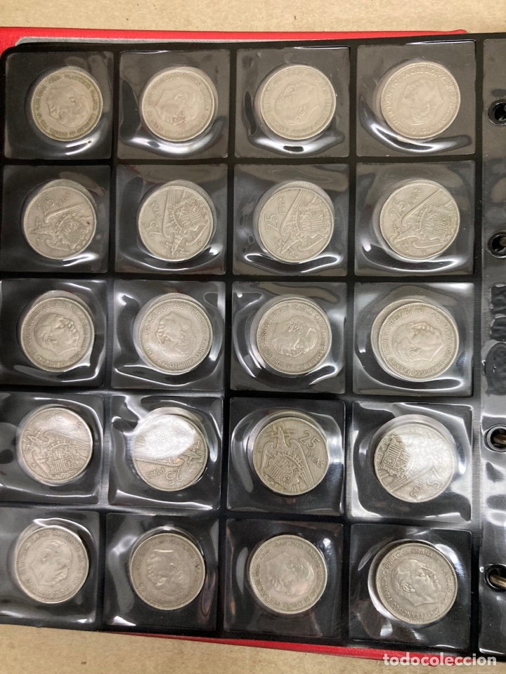 Monedas Franco: 20 monedas de 25 ptas 1957 E64 sin Circular - Foto 6