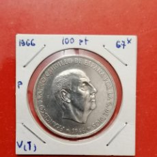 Monedas Franco: 100 PESETAS , FRANCO, 1966 ( ESTRELLAS 19-67), MBC+, PLATA, 19 GRAMOS.. Lote 339306818