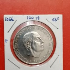 Monedas Franco: 100 PESETAS , FRANCO, 1966 ( ESTRELLAS 19-68), MBC+, PLATA, 19 GRAMOS.. Lote 339307673