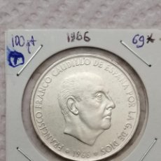Monedas Franco: 100 PESETAS,1966,PLATA, ESTRELLAS 19* 69* (POSIBLE 69 REGRABADA ) CONSERVACIÓN EBC, VER FOTOS. Lote 340477368