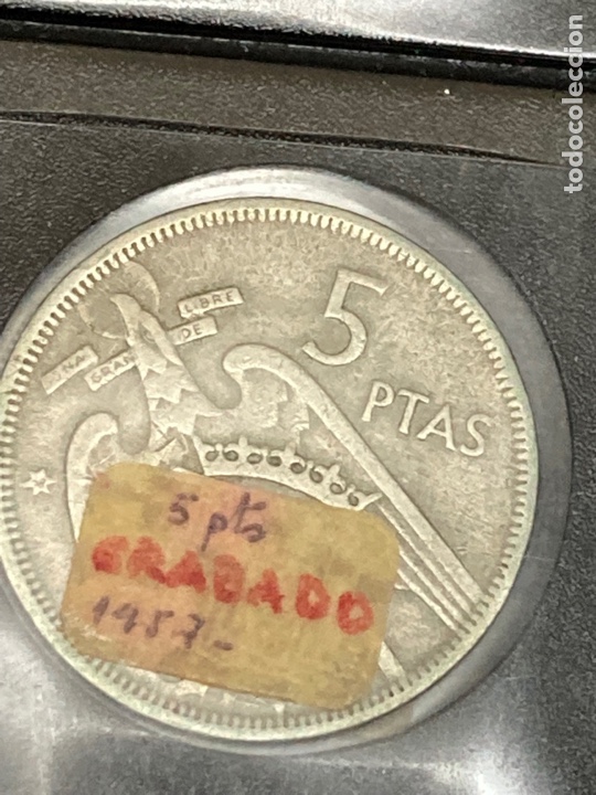 Monedas Franco: 28 monedas de cinco pesetas Grabados 1957 E70 E59 E69 E65 E64 E62 E68 E67 - Foto 3