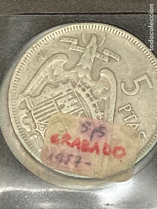 Monedas Franco: 28 monedas de cinco pesetas Grabados 1957 E70 E59 E69 E65 E64 E62 E68 E67 - Foto 4
