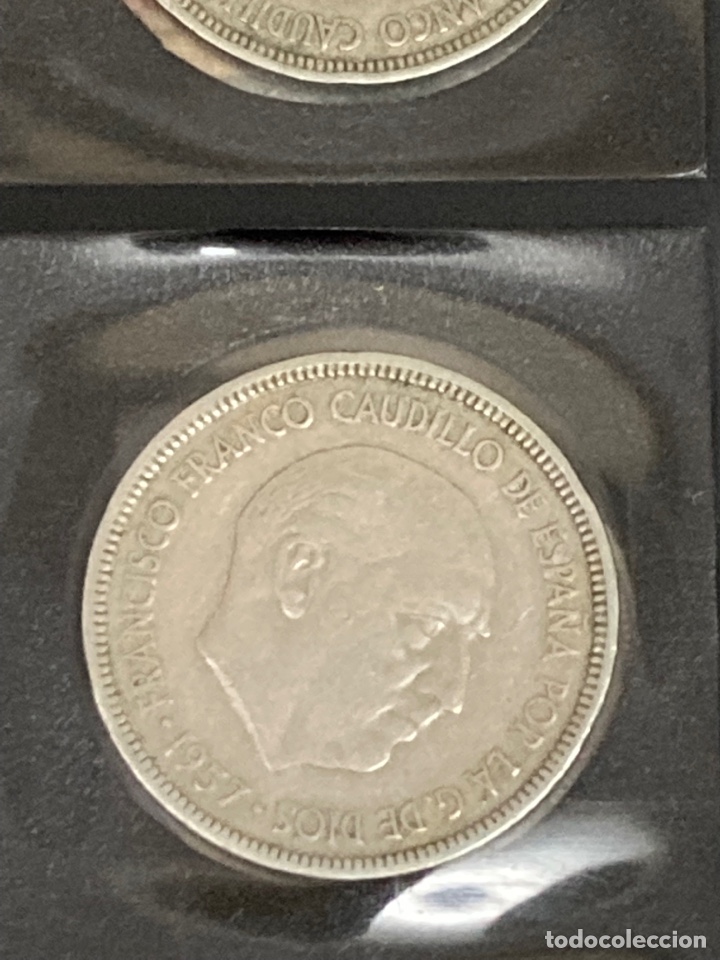 Monedas Franco: 28 monedas de cinco pesetas Grabados 1957 E70 E59 E69 E65 E64 E62 E68 E67 - Foto 7