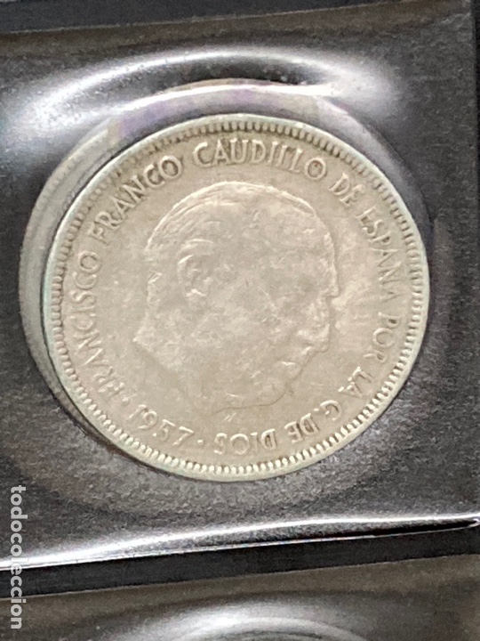 Monedas Franco: 29 monedas de cinco pesetas 1957 E61 E62 E64 E65 E66 - Foto 7