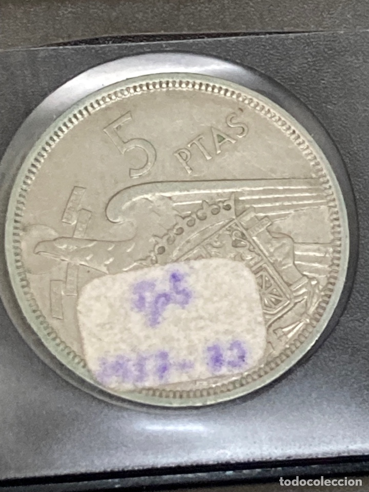 Monedas Franco: 30 monedas de 5 pesetas 1957 E73 - Foto 3