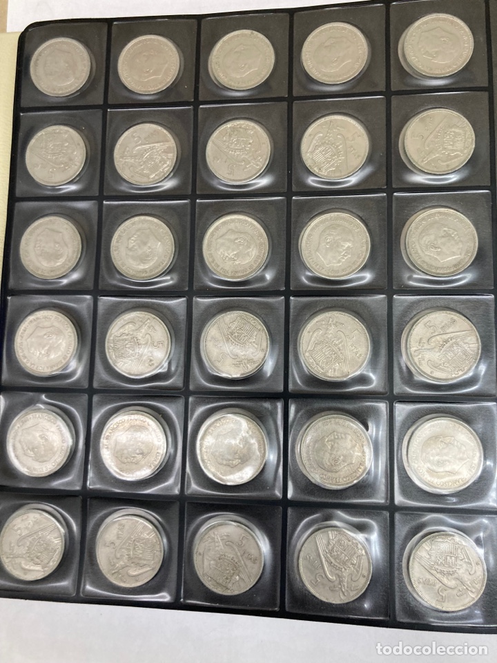 Monedas Franco: 30 monedas de 5 pesetas 1957 E73 - Foto 6