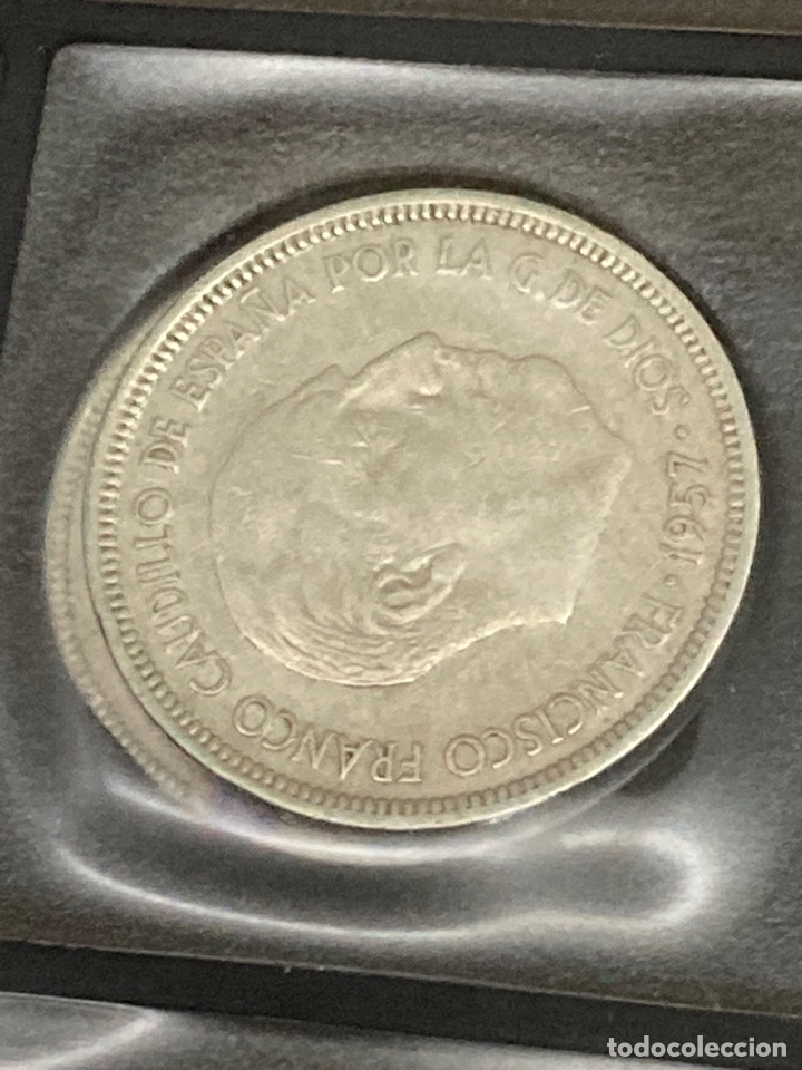 Monedas Franco: 30 monedas de 5 pesetas 1957 E73 - Foto 7