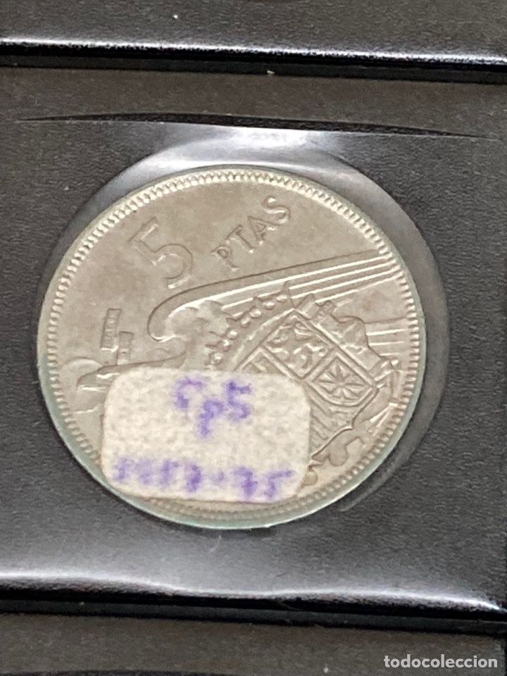 Monedas Franco: 30 monedas de 5 pesetas 1957 E75 - Foto 3