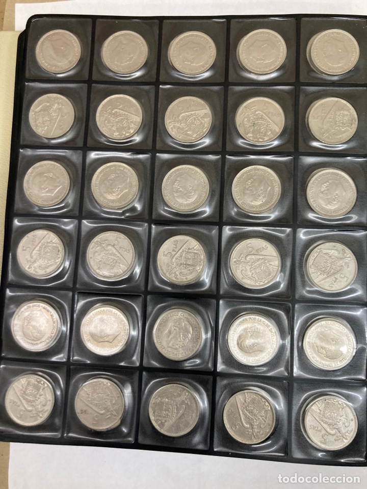 Monedas Franco: 30 monedas de 5 pesetas 1957 E75 - Foto 6