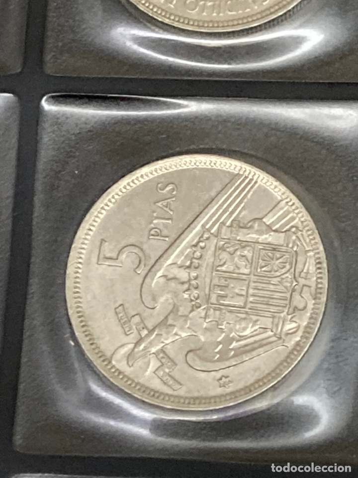 Monedas Franco: 30 monedas de 5 pesetas 1957 E75 - Foto 7