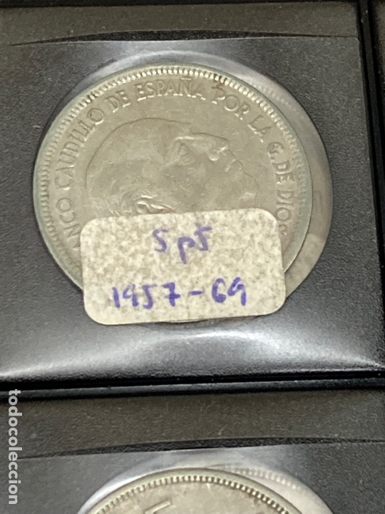 Monedas Franco: 28 monedas de 5 pesetas 1957 E69 - Foto 4