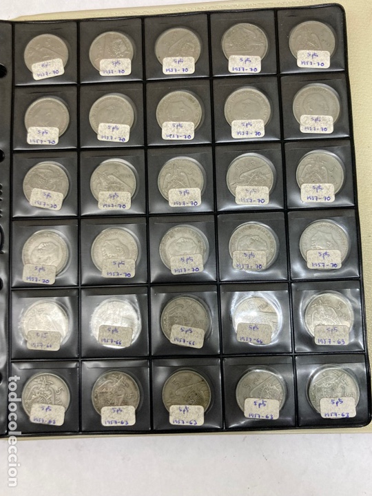 Monedas Franco: 28 monedas de 5 pesetas 1957 E69 - Foto 9