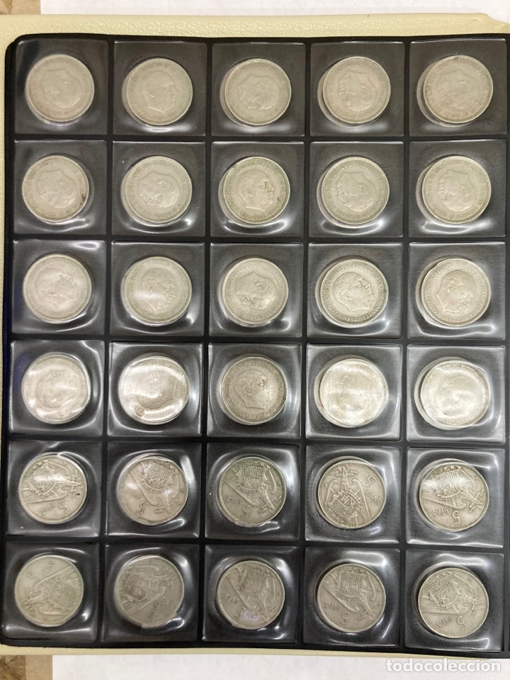 Monedas Franco: 30 monedas de 5 pesetas 1957 E61 E62 - Foto 5