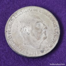Monedas Franco: MONEDA PLATA 100 PESETAS FRANCO. 1966 *19-69. 9 RETOCADO. PALO CURVO. MONEDA PLATA ORIGINAL.. Lote 343378683