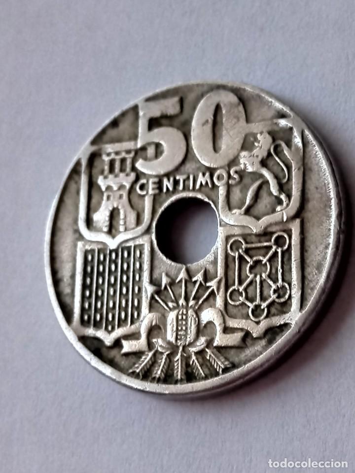 Monedas Franco: Moneda espa&ntilde;ola 50 c&eacute;ntimos 1949✴54 - Foto 4