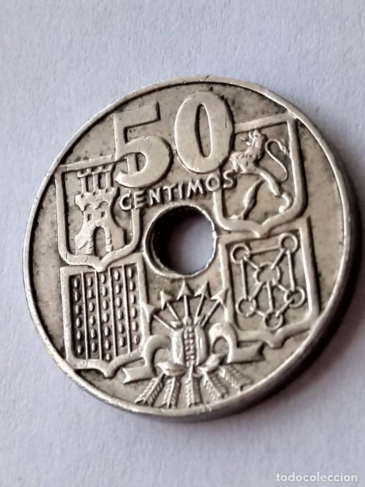 Monedas Franco: Moneda espa&ntilde;ola 50 c&eacute;ntimos 1949✴62 - Foto 3