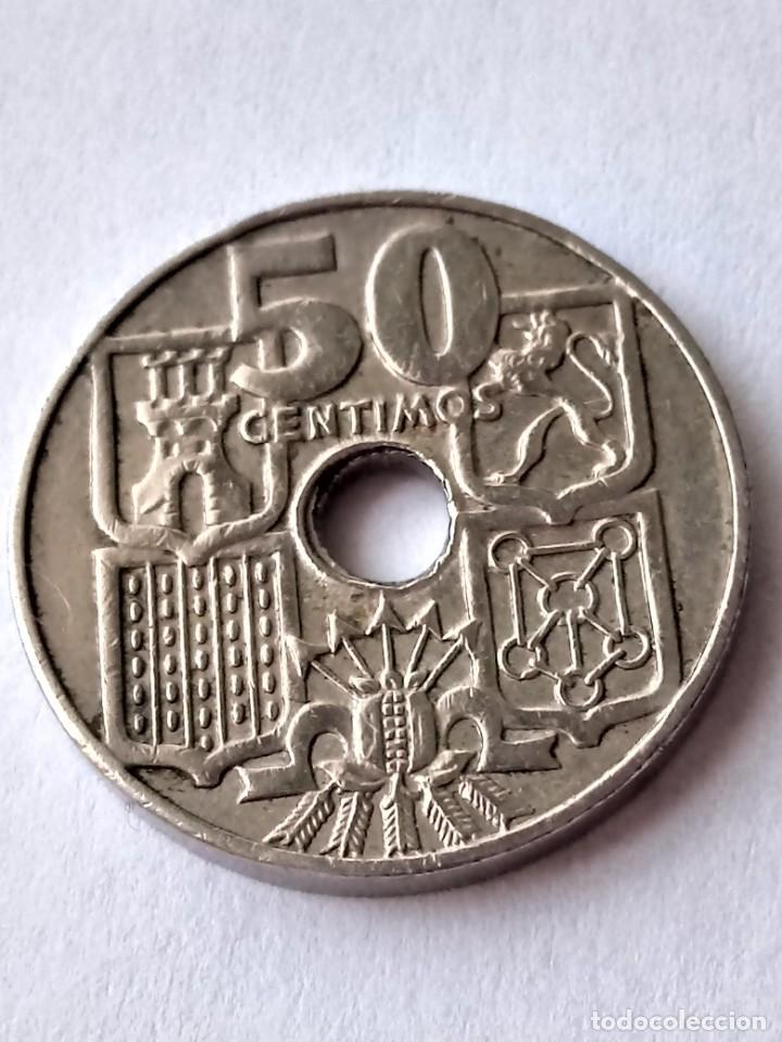 Monedas Franco: Moneda espa&ntilde;ola 50 c&eacute;ntimos 1949✴62 - Foto 4