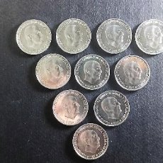 Monedas Franco: ESPAÑA, LOTE 10 MONEDAS DE 50 CÉNTIMOS 1966*19-73/2 SIN CIRCULAR - VARIANTE (10 MONEDAS) 0016