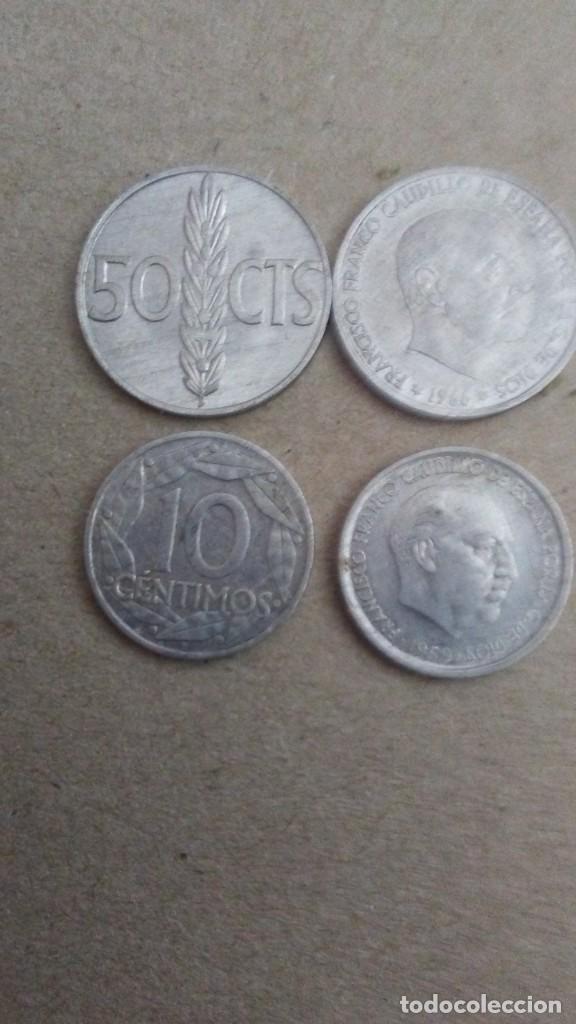 Monedas Franco: 4 MONEDAS DE 10 y 50 CENTIMOS DE PESETA - Foto 1
