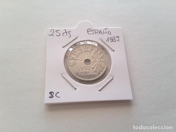 Monedas Franco: Moneda 25 c&eacute;ntimos 1937 - Foto 1