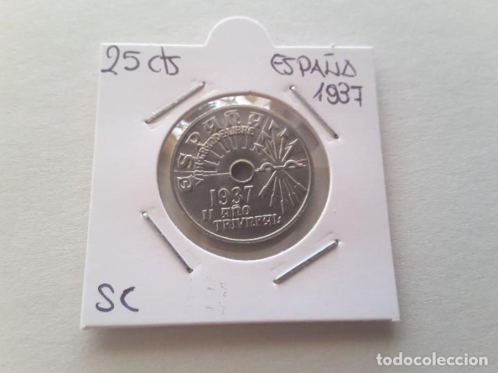 Monedas Franco: Moneda 25 c&eacute;ntimos 1937 - Foto 1