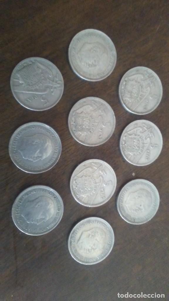 Monedas Franco: 10 MONEDAS VARIADAS DE 5 PESETAS DE FRANCO - Foto 1