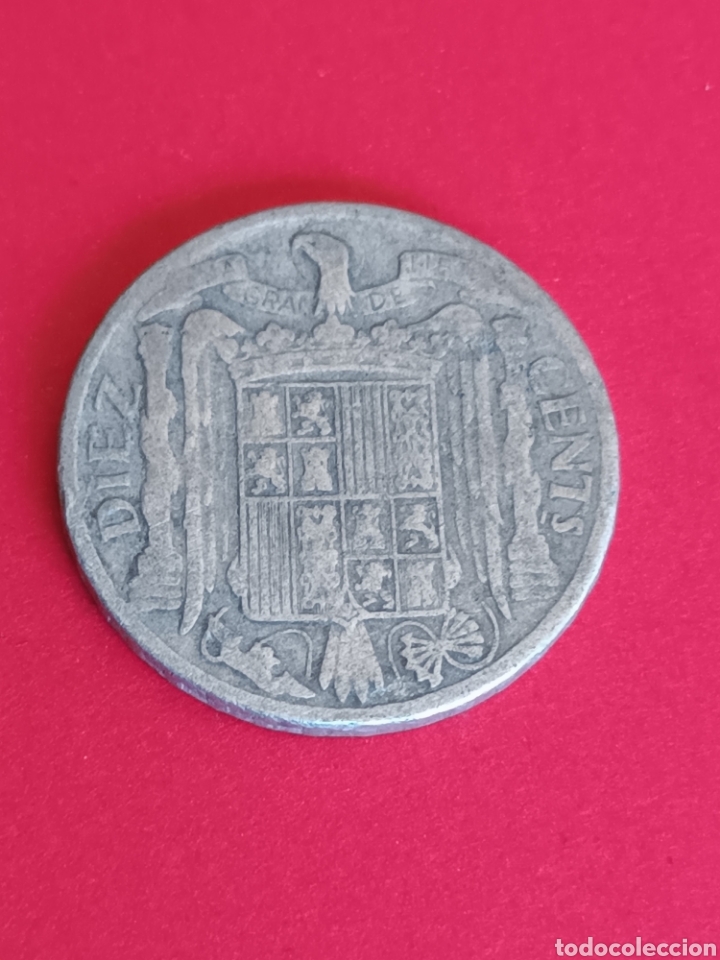 Monedas Franco: ESTADO ESPA&Ntilde;OL. 10 C&Eacute;NTIMOS DE 1941. - Foto 2