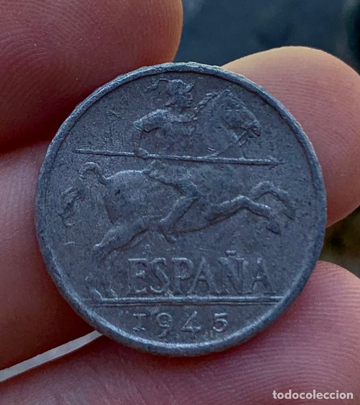 Monedas Franco: Moneda 10 Centimos 1945. Estado Espa&ntilde;ol - Foto 1