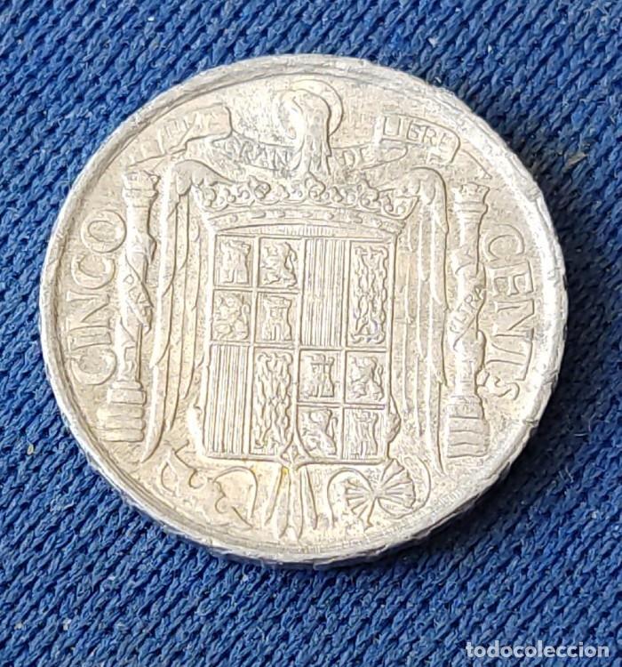 Monedas Franco: Moneda de 5 centimos- Estado Espa&ntilde;ol - 1945 - Foto 2