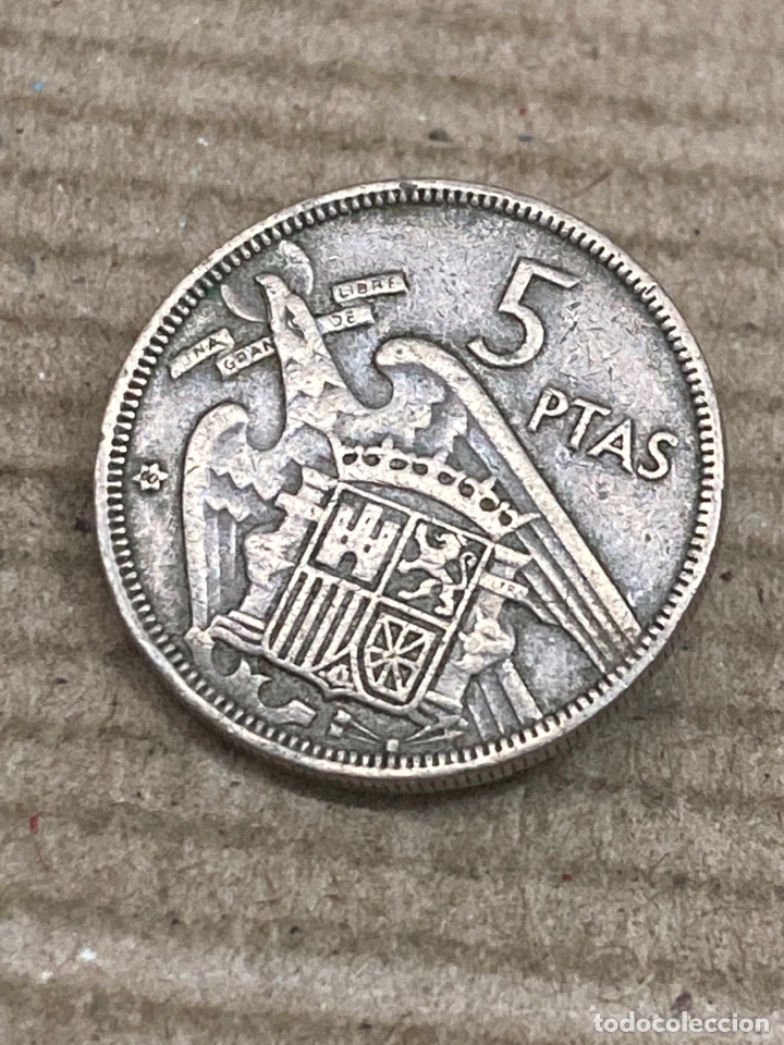 Monedas Franco: Moneda 5 pesetas 1957 E60 - Foto 2