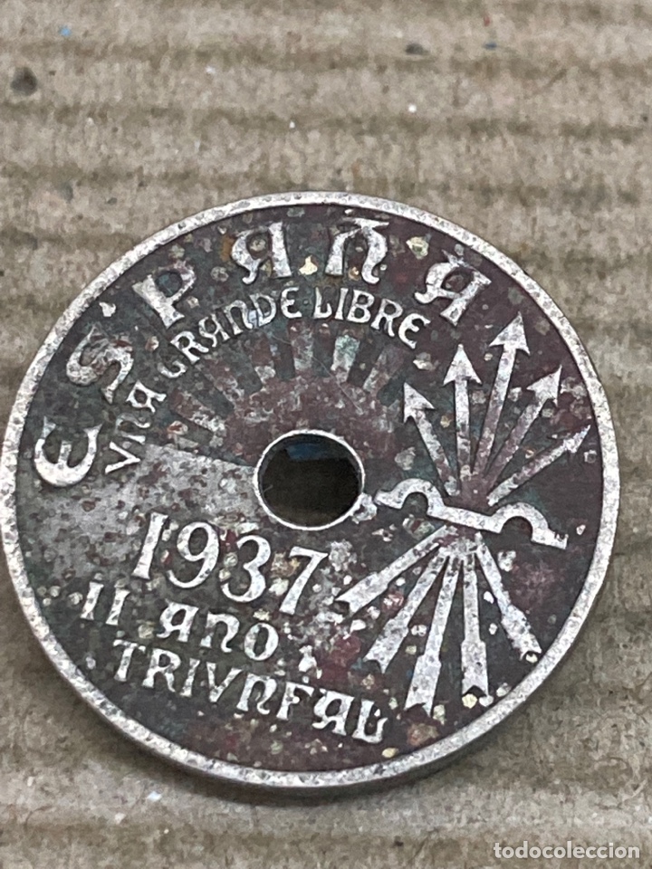 Monedas Franco: Monedas 25 c&eacute;ntimos 1937 - Foto 2