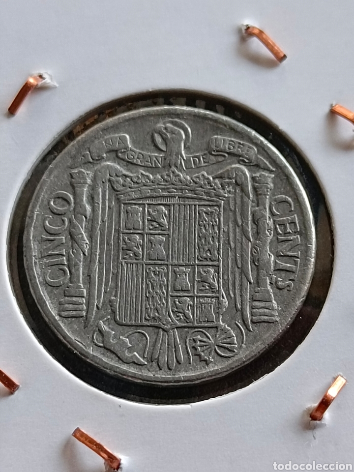 Monedas Franco: Estado Espa&ntilde;ol 1940, 5 c&eacute;ntimos - Foto 2