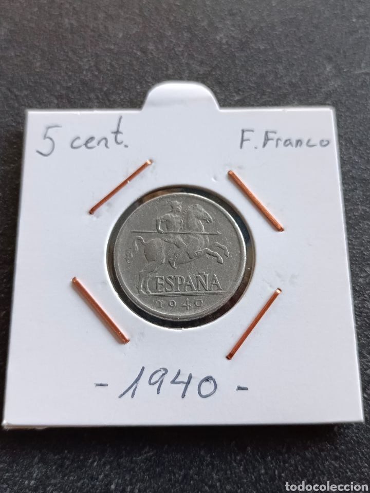 Monedas Franco: Estado Espa&ntilde;ol 1940, 5 c&eacute;ntimos - Foto 3